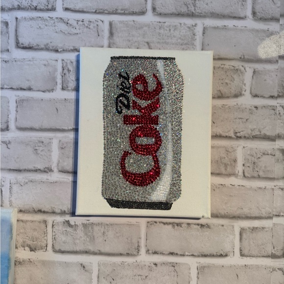 Sparkling Soda Can Wall Art - Pop Art Hand placed Rhinestone. 1 of 1